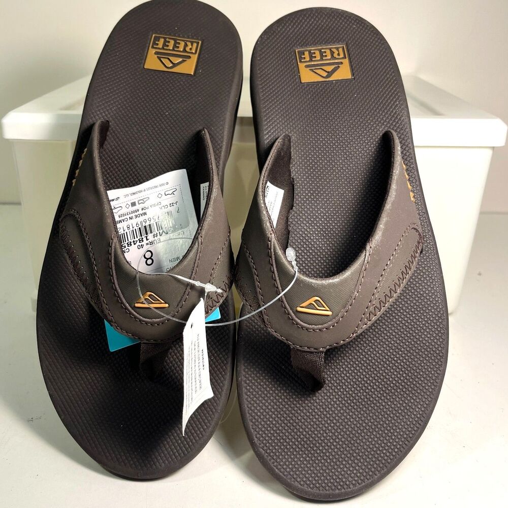 Reef Men's Gray Flip Flop Sandal M SZ 8  W SZ10 NEW